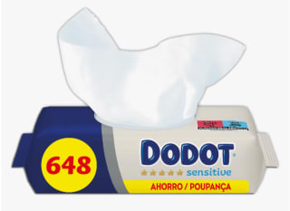 Pack x12 Dodot Sensitive toallitas infantiles sin perfume de 54 unidades por 17.55€