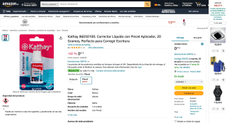 Kathay 86030100 Corrector Líquido con Pincel Aplicador por 0,97€