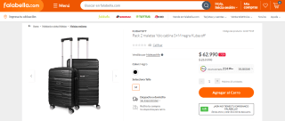 Pack de 2 maletas Kubayoff Yolo cabina S+M por $62.990