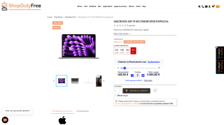 MacBook Air 13 M3 256GB Gris Espacial por 958,46€