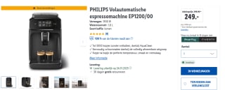 Philips Ep1200/00 Volledig Automatische Koffiemachine voor €249 in de Lidl webshop
