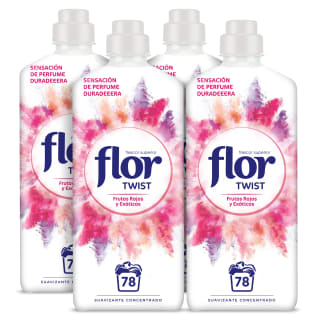 4 Botes de Flor Twist Suavizante Concentrado Frutos Rojos 78 dosis por 8.4€