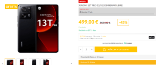 Xiaomi 13T Pro 5G de 12GB/512GB por 499€