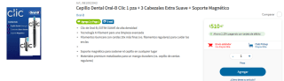 Cepillo Dental Oral-B Clic al 2x1 en Sam's Club