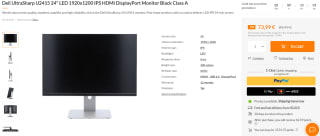 Dell UltraSharp U2415 Zwart voor €73,99 bij Amso