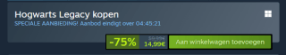 Hogwarts Legacy voor €14,99 via Steam