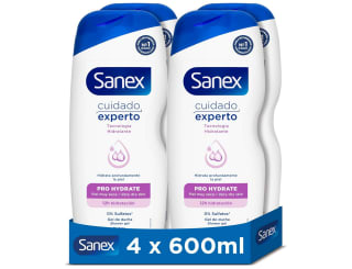 Pack 4 Unidades de 600ml Gel de Ducha Sanex Cuidado Experto Pro Hydrate por 7,60€