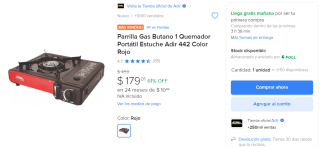 Parrilla Gas Butano 1 Quemador por $179 | Descuento Mercado Libre