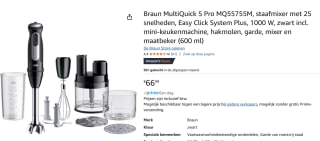 Braun MultiQuick 5 Pro MQ55.755M voor €46,95 na cashback via Amazon