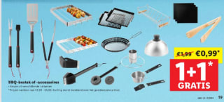 Alle BBQ accessoires en/of bestek 1+1 gratis bij de Lidl