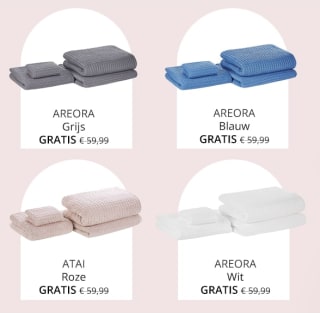 Gratis handdoekenset bij besteding vanaf €200 bij Beliani