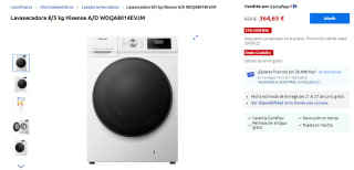 Lavasecadora 8/5 kg Hisense A/D WDQA8014EVJM por 364,65€