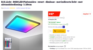 B.K.Licht RGB LED Plafonniére zwart voor €34,19 bij Bol.com
