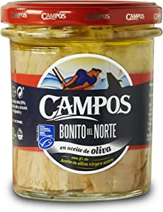 Campos Frasco de Bonito del Norte de Pesca Sostenible Msc en Aceite de Oliva 350 G por 5,17€.