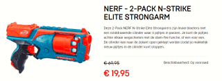 2-pack N-strike NERF N-Strike Elite Strongarm voor €19,95 bij Dagknaller