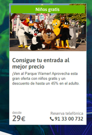 Entrada Parque Warner por 29€ + niño gratis