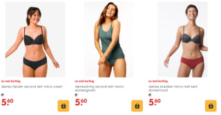 30% korting op alle bh's en second skin damesondergoed bij Hema