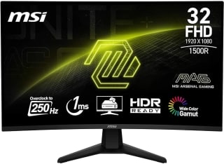 MSI MAG 32C6X - Monitor gaming 31.5" Full HD 250Hz Curvo por 179,10€