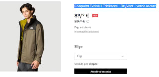 Chaqueta de Hombre The North Face Evolve II Triclimate - DryVent por 89.99€