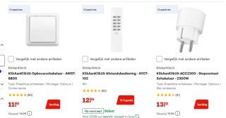 Tot 25% korting op diverse KlikAanKlikUit wandschakelaars bij Bol