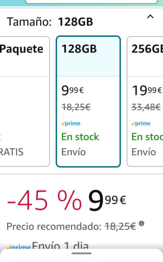 SanDisk 128GB Ultra Luxe Memoria Flash USB 3.2 por 9,99€.