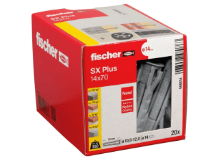 Tacos de expansión SX Plus 14x70 Caja con 20 anclajes de nylon Fischer por solo 5,50€