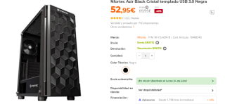 Caja Nfortec Azir Black Cristal templado USB 3.0 por 52.95€