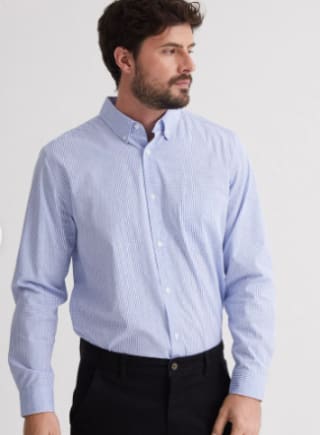 Camisa de Vestir Manga Largo Cuadros Poplin por $5.990