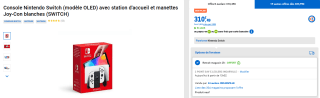 Console Nintendo Switch OLED à 310,49€