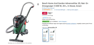 Bosch AdvancedVac 20 Bouwstofzuiger voor €95,20 bij Amazon