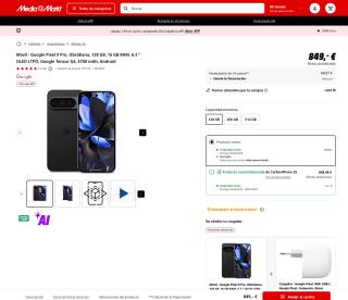 Google Pixel 9 Pro 128GB por solo 721,65€