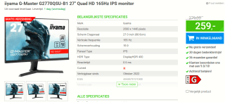 Iiyama G-MASTER G2770QSU-B1 Red Eagle - LED-Monitor voor €259 bij Megekko