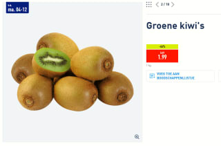 Groene kiwi's 1 kg voor €1,99 bij de Aldi