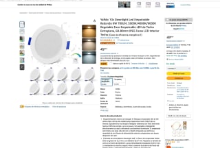 6 Downlight Led Empotrable Redondo 5W 400LM 3000K/4000K/6000K Foco Empotrable LED de Techo Extraplana 75-90mm por 24,99€