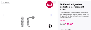 18 Karaat witgouden oorbellen met diamant met 50% korting bij Lucardi