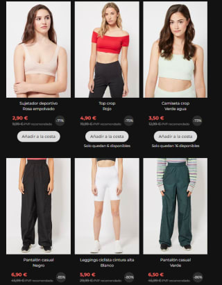 Rebajas hasta 80% descuento en ropa Oysho