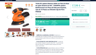 Lijadora Eléctrica 200W marcas Tacklife por 17,99€