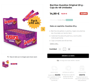 48 unidades HUESITOS original por 14,99€
