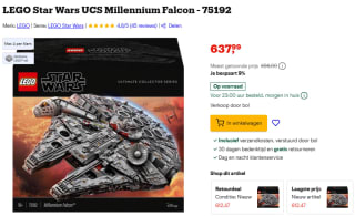 LEGO Star Wars 75192 Millennium Falcon voor €637,99 bij Bol