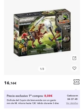 PLAYMOBIL Dino Rise 71264 Deinonychus por 8,08€.