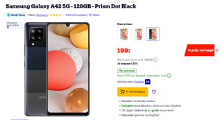Samsung Galaxy A42 5G 128GB voor €199 bij Bol