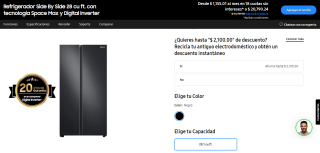 Refrigerador Samsung Side By Side por $15,998 en Samsung Store