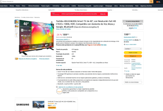 TV Toshiba 40LV2463DG 40" DLED FullHD VIDAA por solo 199€