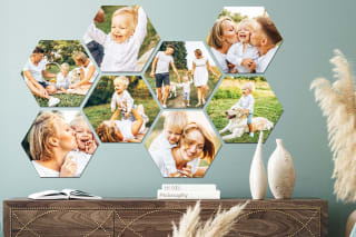 Hexagon met eigen foto - 8 stuks á 22x19 cm voor €25,60 incl. verzending