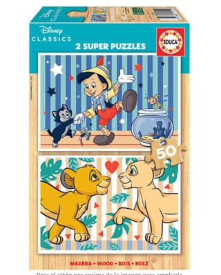Marca Educa puzle 2x50 Disney Classics, de Madera ecológica Resistente de 50 Piezas Cada uno por 5,50€