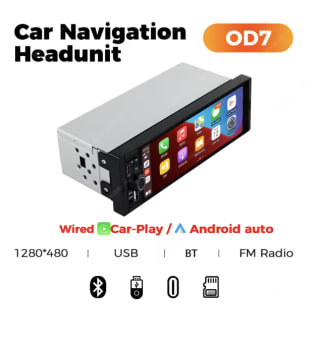 Radio de coche 1 DIN con pantalla táctil HD 6,86" CarPlay MP5 por solo 32,39€