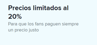 20% descuento precios de los mejores entradas