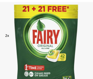 2 pack Fairy Todo en 1 Limon lavavajillas por 10,23€