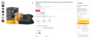 Camara Polaroid Everything Box Now Gen 2 por $2,470 en Amazon