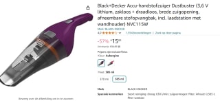 Kruimelzuiger Black & Decker voor €15 bij Amazon